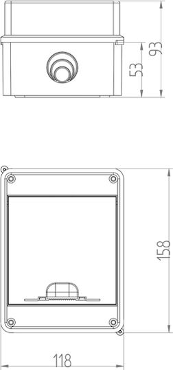 Elektro Plast Wall mounted Waterproof 5-Elements Fuse Box with 1 Row W118xH158xD93mm