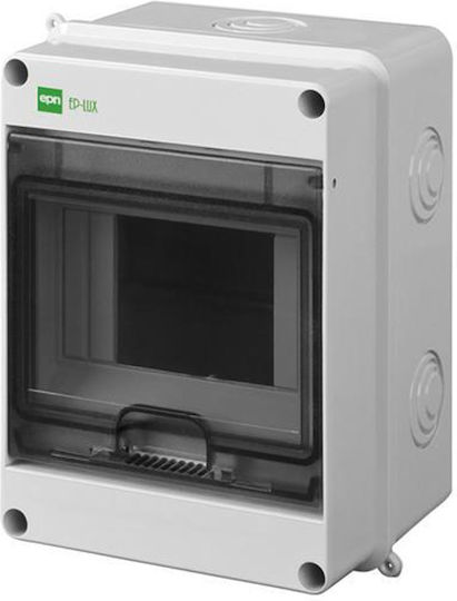 Elektro Plast Wall mounted Waterproof 5-Elements Fuse Box with 1 Row W118xH158xD93mm