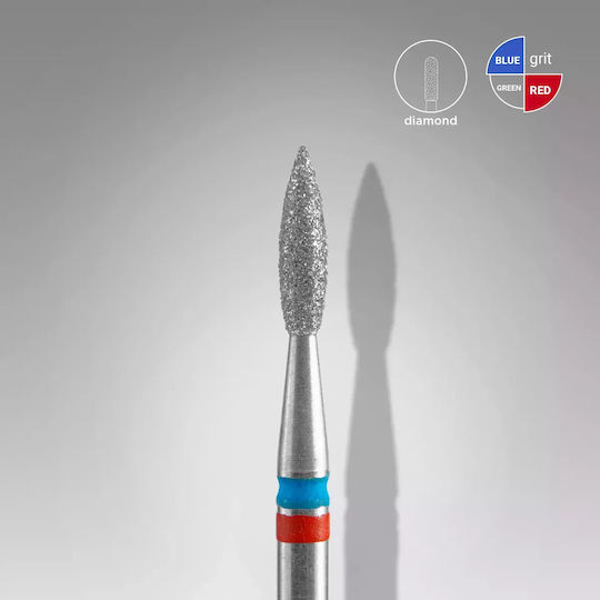 Staleks Pro Diamond Nail Drill Bit Duo Flame Red Blue Ø 2.1mm 8mm