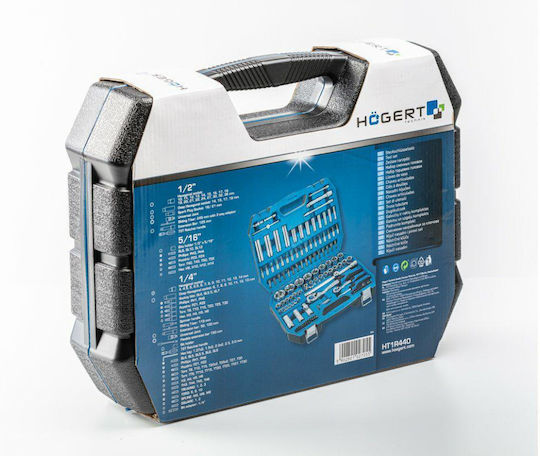 Högert Technik Ratschen- & Steckschlüssel-Sets 1\2" & 1\4" 144Stück