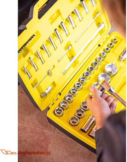 Stanley Set de chei tubulare și clichet 1\2" 26buc