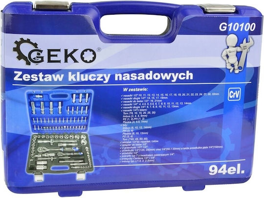 Geko Set Ratchet 1\2" & 1\4" 94pcs
