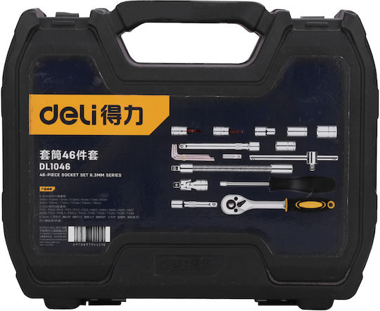 Deli Ratschen- & Steckschlüssel-Sets 1\4" 46Stück