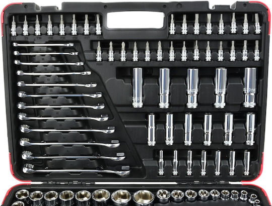 Tvardy Ратчетни и гнездови гарнитури 1\4" & 3\8" & 1\2" 216бр