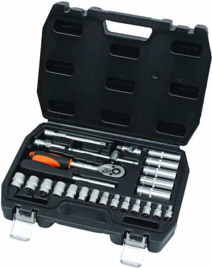 Set de Unelte Gadget 339003 26 Piese Carcasă Crom-Vanadiu Negru