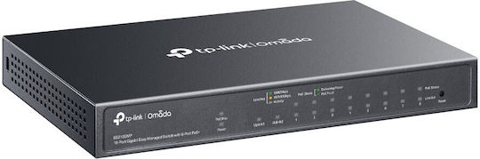 TP-LINK Omada ES210GMP Managed L2 PoE+ Switch with 8 Gigabit (1Gbps) Ethernet Ports and 1 SFP Port