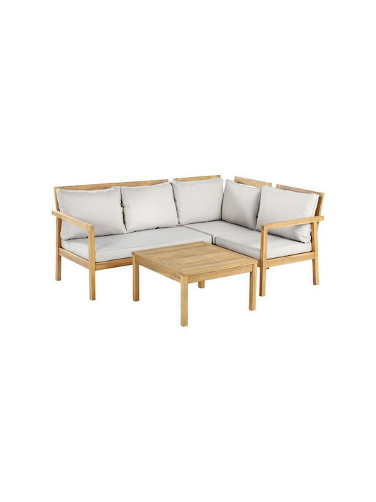 Set Cameră De Zi Exterior Fl130 4 Piese Culoare Nuc Cu Perne