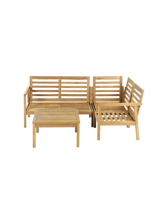 Set Cameră De Zi Exterior Fl130 4 Piese Culoare Nuc Cu Perne