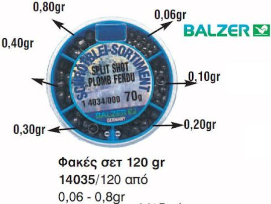 Angelblei-Set Schrotblei Split Balzer 0,10-1,00g