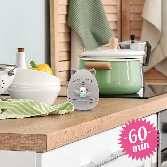 Legami Milano Countdown Analog Kitchen Timer Kitty