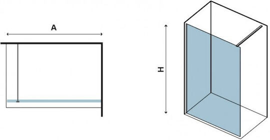 Karag Nano Διαχωριστικό Ντουζιέρας 60x200cm Rose Gold