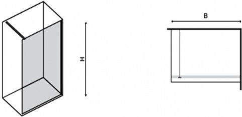 Karag Shower Screen for Shower 40x200cm Serigrafato
