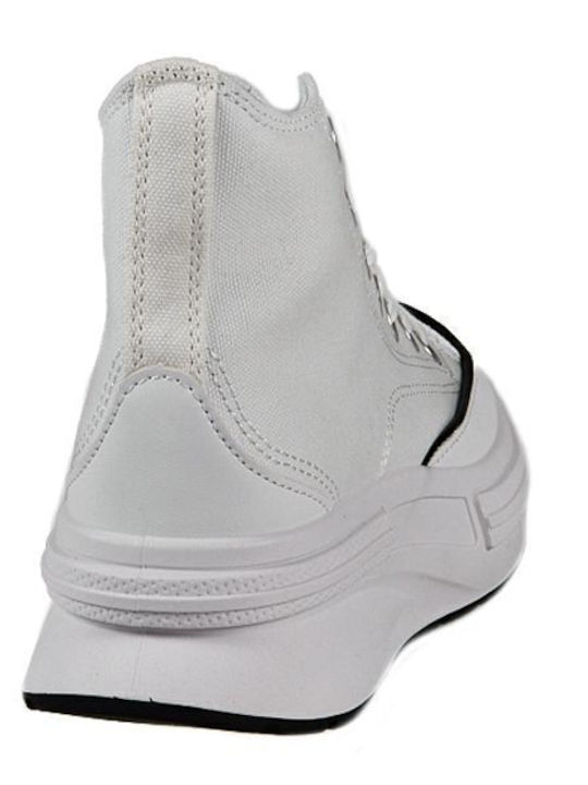 Γυναικεία Flatforms Μποτάκια Λευκά