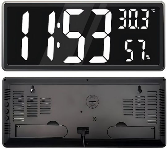 Verk Group Tischuhr Digital LED Mit Wecker Schwarze