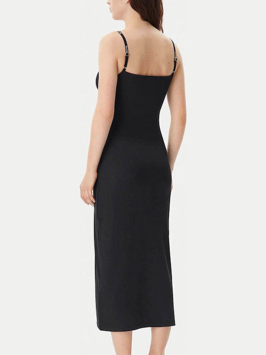 Sommer Midi Damenkleid Schwarz