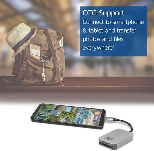 Act Ac7056 Sd Micro Sd Card Reader Sdxc Usb-c