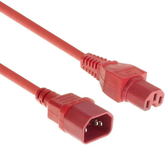 Act IEC C14 - IEC C15 Cable 2m Κόκκινο