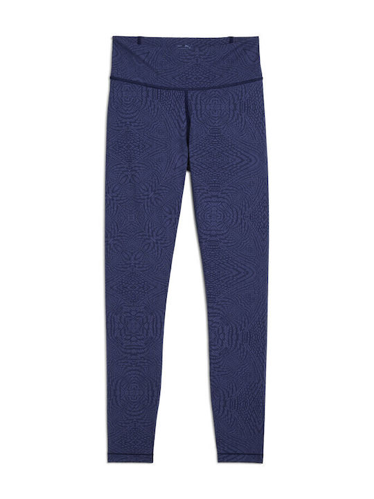 Colanti de femei Cropped Colanti Talie inalta Blue Crystal