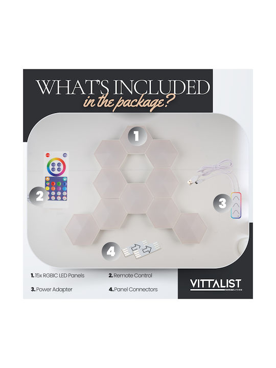 Vittalist Smart Διακοσμητικό Φωτιστικό LED Πίνακας 12εκ.