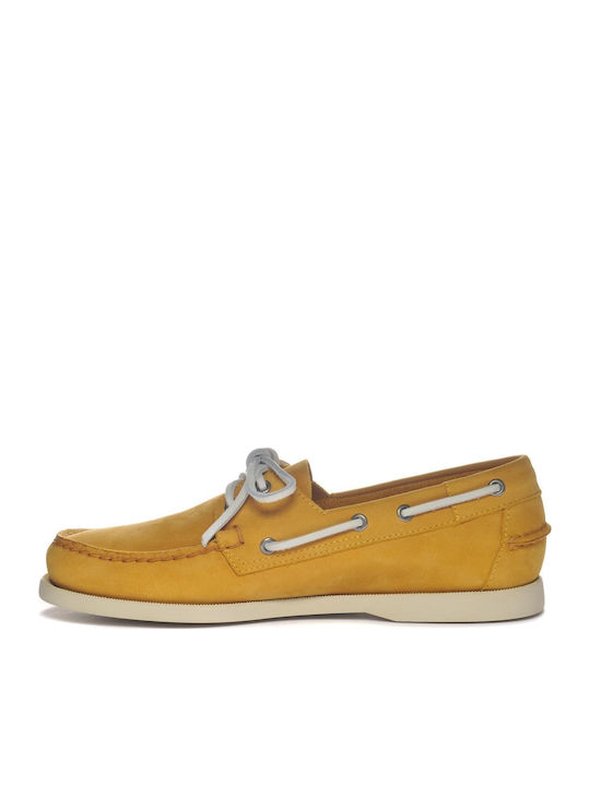 Docksides Portland Δερμάτινα Ανδρικά Boat Shoes σε Κίτρινο Χρώμα