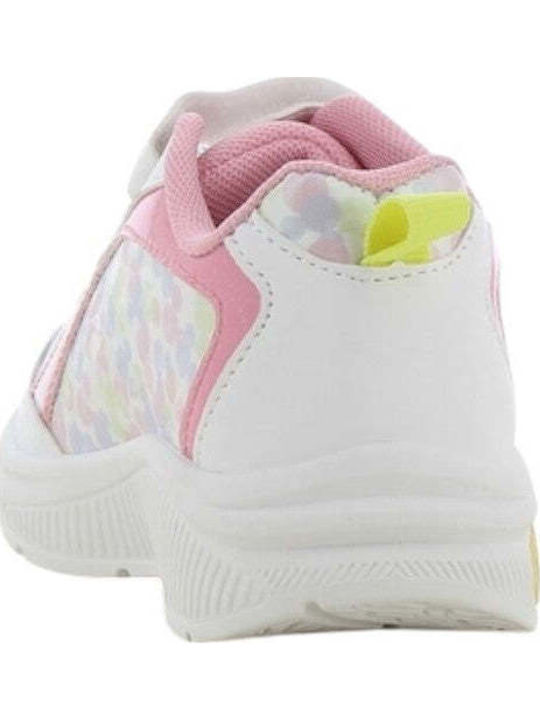 Minnie Mouse Παιδικά Sneakers Ανατομικά με Σκρατς & Φωτάκια Λευκά