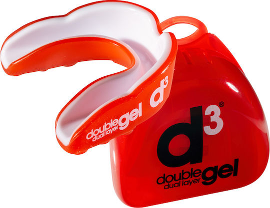 D3 Double Dual Layer Gel Mouthguard Μασελάκι Προστασίας Αθλητών 12+ Years Old Red White