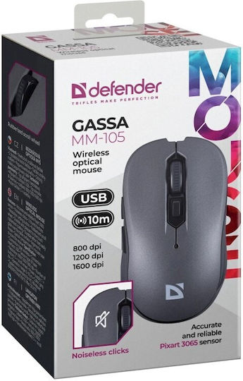 Defender Gassa MM-105 Gaming Gaming Maus Gray
