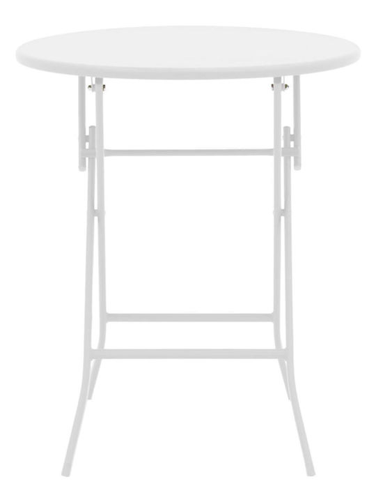 Метално Помощна маса за Малки Външни Пространства Сгъваема Albero White Shade 60x60x70бр