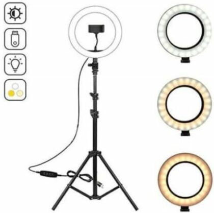 Ringlicht 30cm mit Stativ Boden und Halterung für Handy