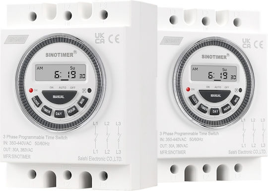 Comutator de siguranță temporizat automat 380v 30a Sinotimer Comutator programabil Tm619-380v-30a