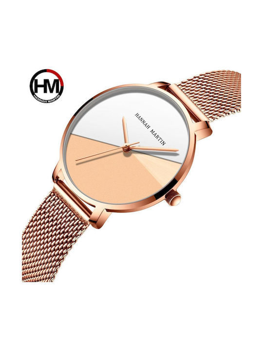 Hannah Martin Ceas de Damă cu Rose Gold Brățară Metalică