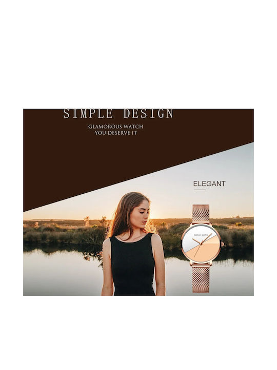 Hannah Martin Ceas de Damă cu Rose Gold Brățară Metalică
