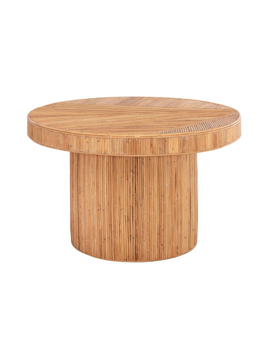 Gatsby Στρογγυλό Τραπέζι Τραπεζαρίας Rattan Φυσικό Rattan 72x72x76εκ.