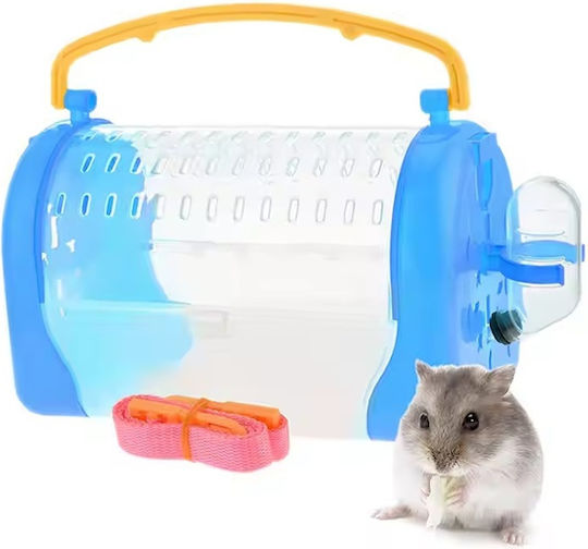 Plastic Carrier Cage for Small Animals with Water Bottle and Feeder M33xW23xH38cm Blue