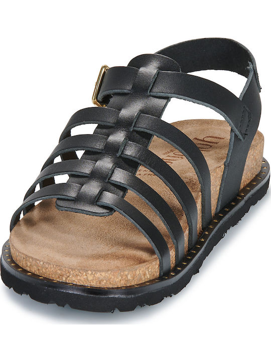 Flache Sandalen für Damen in Schwarz Farbe