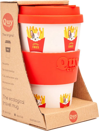 QuyCup Becher Kunststoff mit Deckel 400ml