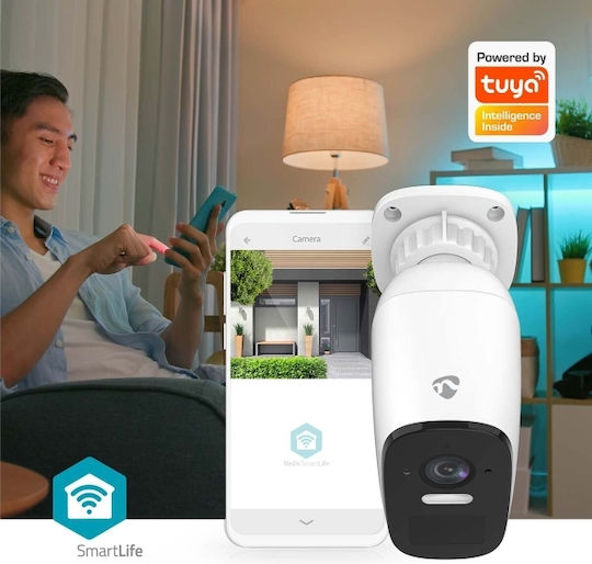 Nedis WIFICBO32WT IP Камера за наблюдение Wi-Fi Full HD+ 4MP Водоустойчива с Двупосочна Комуникация