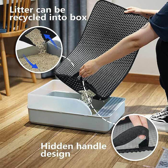 Litter Trapper Mat Black Mat Cat Toilet 1pcs Cat Litter Mat 40x50cm