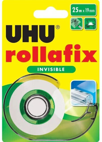 UHU Desktop Tape Dispenser Rollafix 25m 19mm x 25m 1pcs Transparent