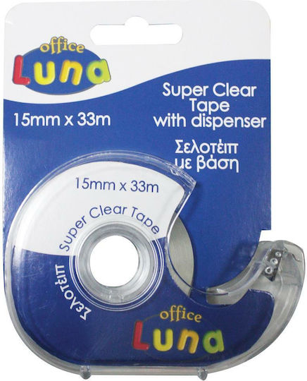 Luna Desktop Tape Dispenser Super Clear 33mm x 15m 1pcs Transparent