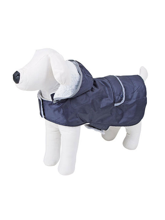 Kerbl Hundemantel Kapuzen Blau mit Rückenlänge 55 cm.