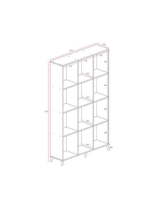 Βιβλιοθήκη Firenze Sonoma 107x28.6x178εκ.