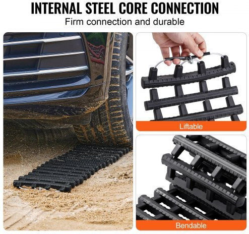 Vevor 2 Pcs Traction Boards Tpr Mud Snow Sand Storage Bags Black Short Qctkblds2jzdpq3j6v0