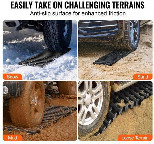 Vevor 2 Pcs Traction Boards Tpr Mud Snow Sand Storage Bags Black Short Qctkblds2jzdpq3j6v0
