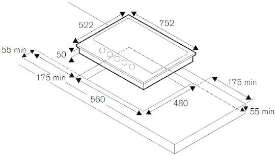Bertazzoni Εστία Φυσικού Αερίου Αυτόνομη 75.2x52.2εκ. Μπεζ