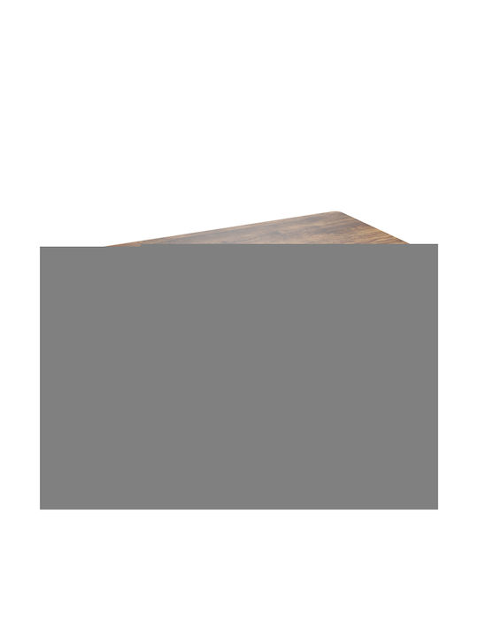 Desk Wooden White with Metal Legs & Adjustable Height 71x40x106cm