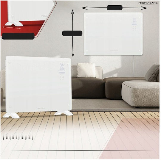 ProfiCare Convectoare pardoseală 3118W cu Termostat Electronic 64x8cm Alb