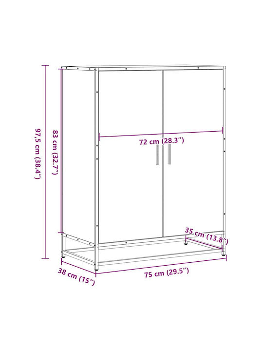 Μεταλλική Παπουτσοθήκη 75x38x97.5cm