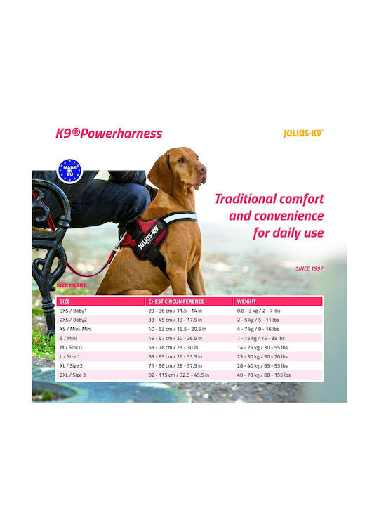 Trixie Σαμαράκι Σκύλου Γιλέκο Julius K9 Powerharness Baby 1 Mini Μαύρο Small 28mm x 51 - 67cm