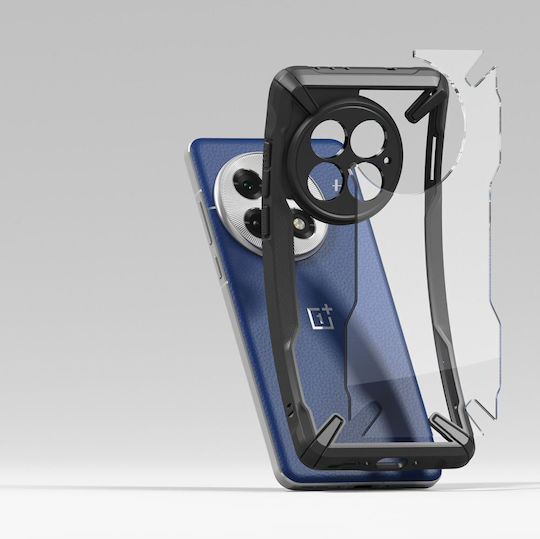 Ringke Fusion X Umschlag Rückseite Kunststoff / Silikon 2mm mit Band Schwarz (OnePlus 13)